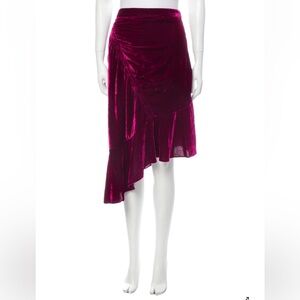 Stunning Pink Velvet Asymmetrical Skirt
